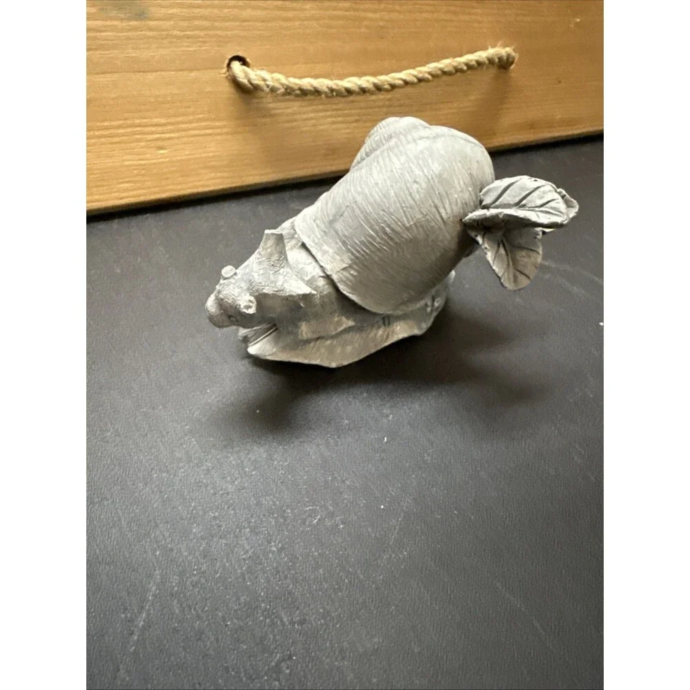 Cement Concrete Snail Slug Paperweight Garden Decor Gray